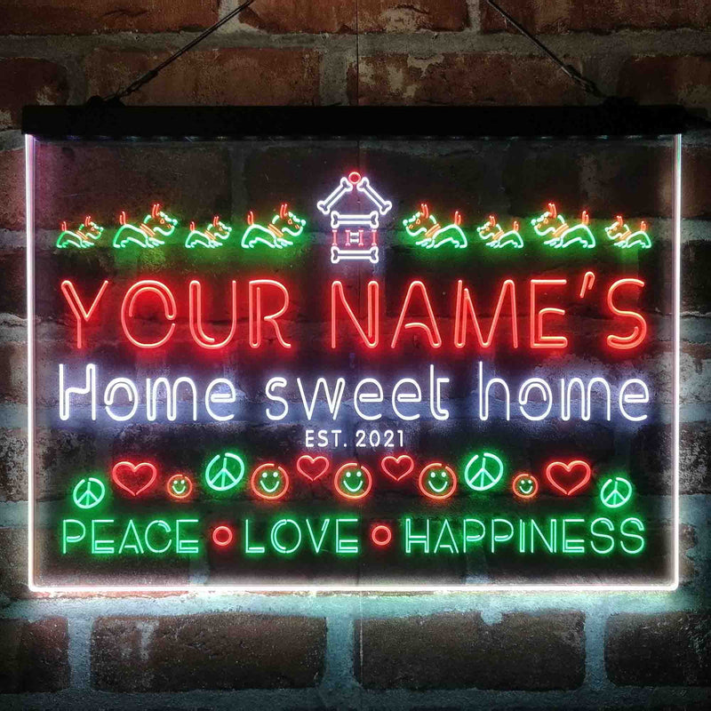 Personalized Home Sweet Home Deluxe App-Enabled 3-Color LED Light Sign - LED Gift Works