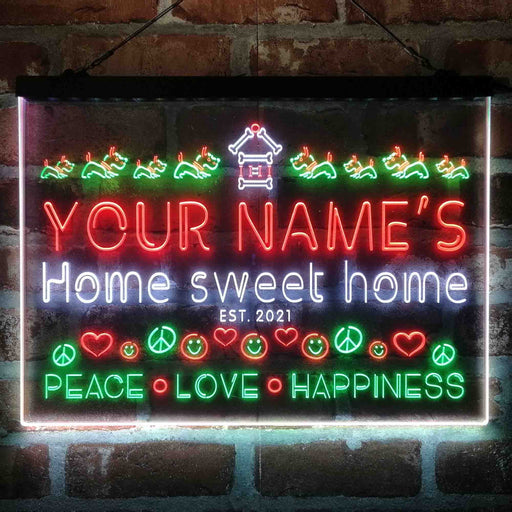 Personalized Home Sweet Home Deluxe App-Enabled 3-Color LED Light Sign - Way Up Gifts