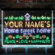 Personalized Home Sweet Home Deluxe App-Enabled 3-Color LED Light Sign - LED Gift Works