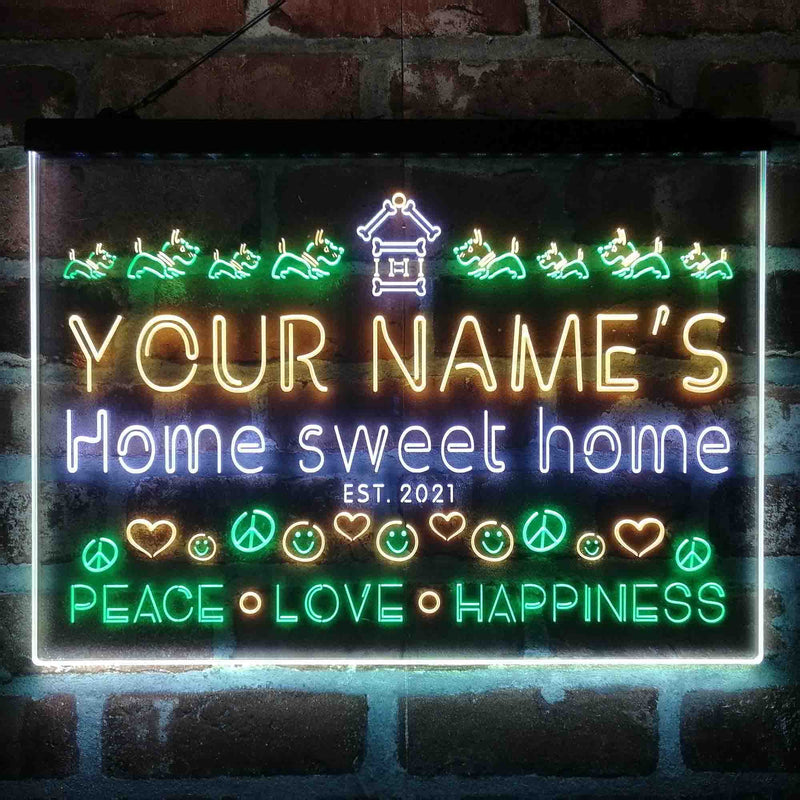 Personalized Home Sweet Home Deluxe App-Enabled 3-Color LED Light Sign - LED Gift Works