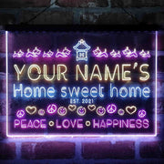 Personalized Home Sweet Home Deluxe App-Enabled 3-Color LED Light Sign - LED Gift Works