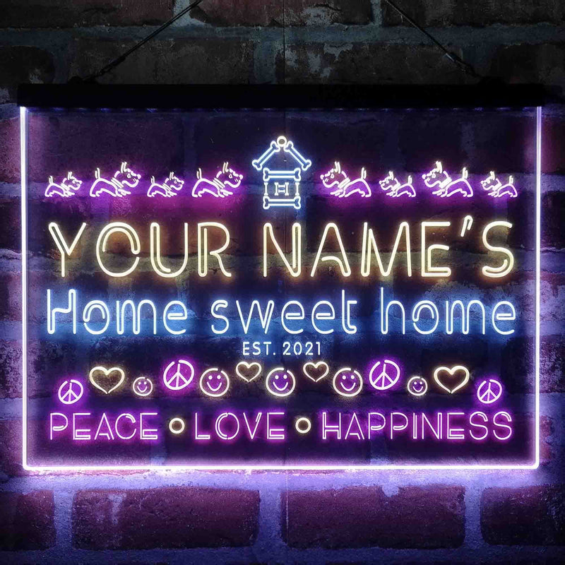 Personalized Home Sweet Home Deluxe App-Enabled 3-Color LED Light Sign - LED Gift Works