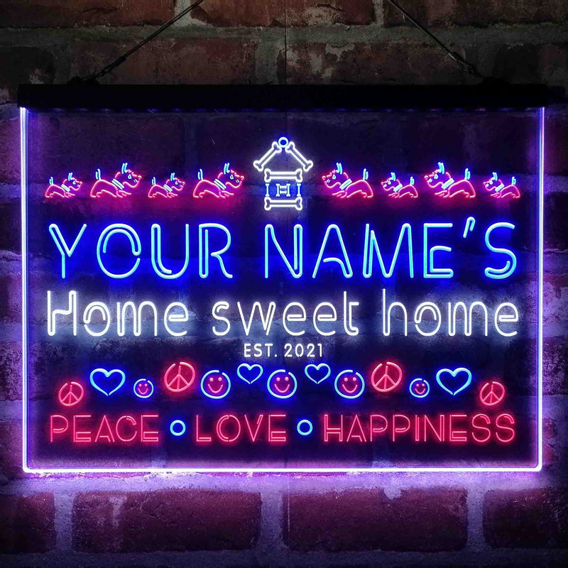 Personalized Home Sweet Home Deluxe App-Enabled 3-Color LED Light Sign - LED Gift Works