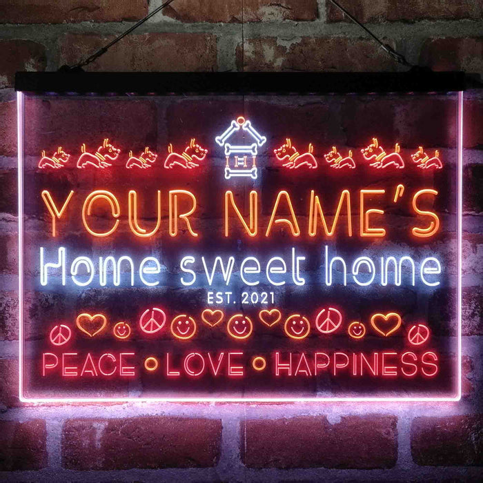 Personalized Home Sweet Home Deluxe App-Enabled 3-Color LED Light Sign - Way Up Gifts