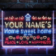 Personalized Home Sweet Home Deluxe App-Enabled 3-Color LED Light Sign - LED Gift Works
