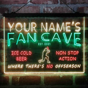Personalized Baseball Fan Cave Deluxe App-Enabled 3-Color LED Light Sign - LED Gift Works