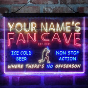 Personalized Baseball Fan Cave Deluxe App-Enabled 3-Color LED Light Sign - LED Gift Works