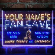 Personalized Baseball Fan Cave Deluxe App-Enabled 3-Color LED Light Sign - LED Gift Works