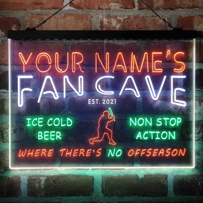 Personalized Baseball Fan Cave Deluxe App-Enabled 3-Color LED Light Sign - Way Up Gifts