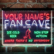 Personalized Baseball Fan Cave Deluxe App-Enabled 3-Color LED Light Sign - LED Gift Works