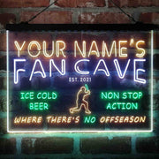 Personalized Baseball Fan Cave Deluxe App-Enabled 3-Color LED Light Sign - LED Gift Works