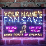 Personalized Baseball Fan Cave Deluxe App-Enabled 3-Color LED Light Sign - LED Gift Works