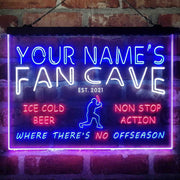 Personalized Baseball Fan Cave Deluxe App-Enabled 3-Color LED Light Sign - LED Gift Works