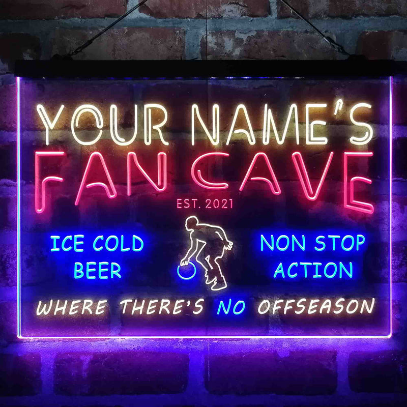 Personalized Basketball Fan Cave Deluxe App-Enabled 3-Color LED Light Sign - LED Gift Works