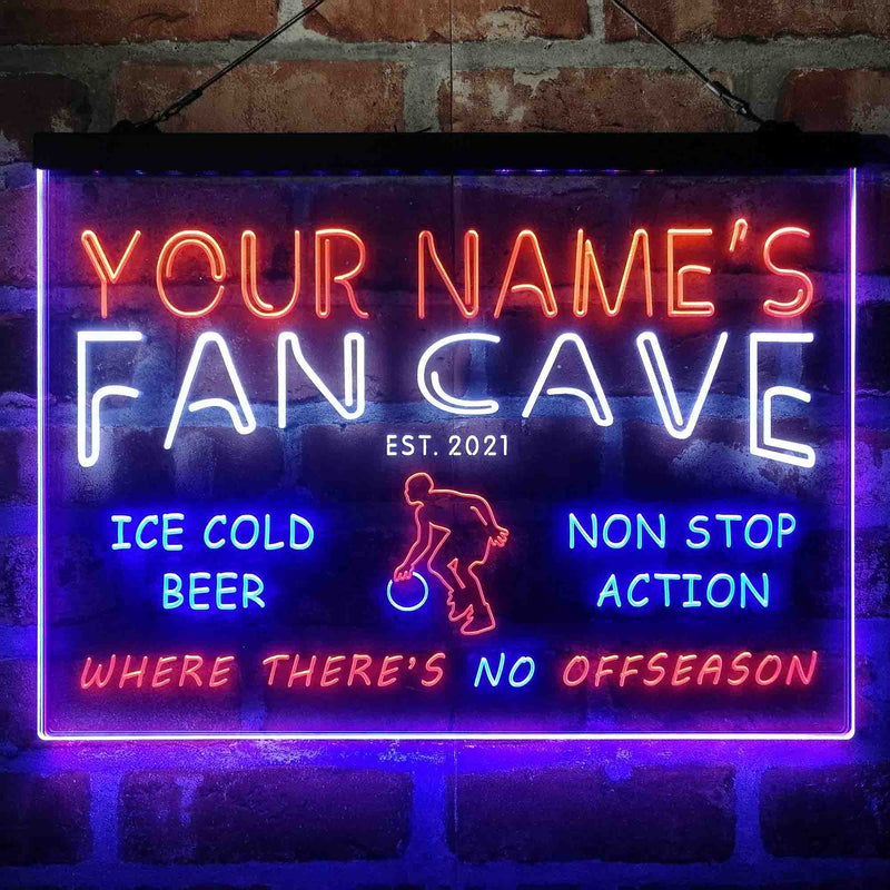 Personalized Basketball Fan Cave Deluxe App-Enabled 3-Color LED Light Sign - LED Gift Works