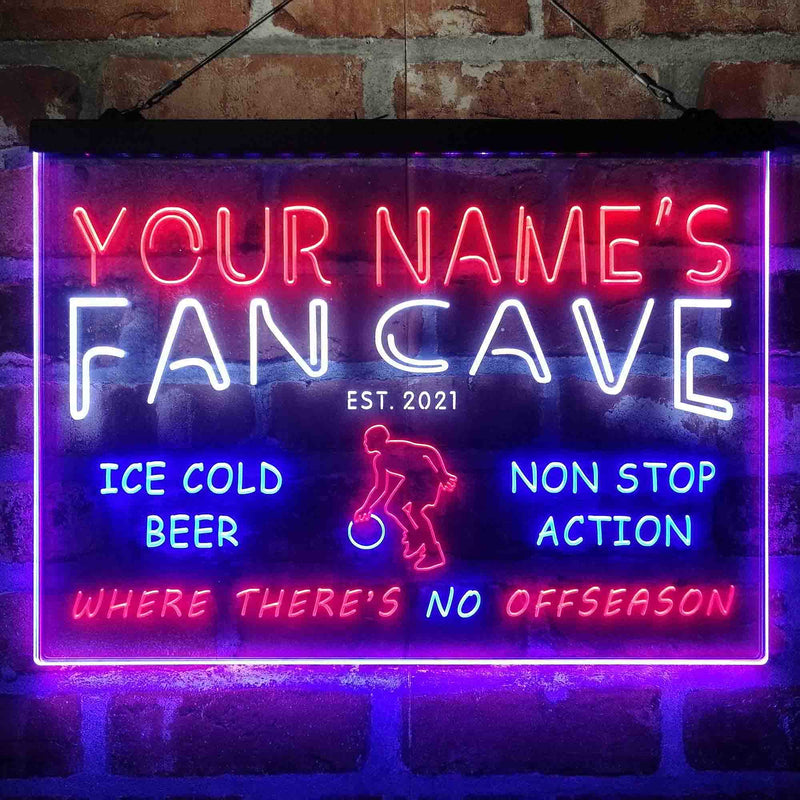 Personalized Basketball Fan Cave Deluxe App-Enabled 3-Color LED Light Sign - LED Gift Works