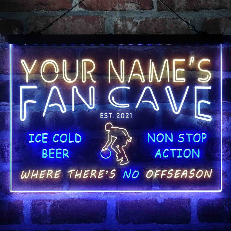 Personalized Basketball Fan Cave Deluxe App-Enabled 3-Color LED Light Sign - LED Gift Works