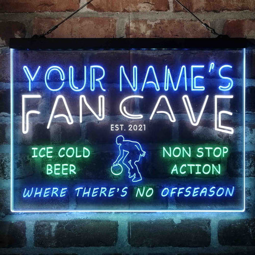 Personalized Basketball Fan Cave Deluxe App-Enabled 3-Color LED Light Sign - LED Gift Works