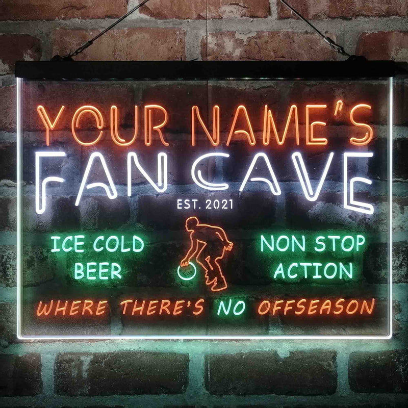 Personalized Basketball Fan Cave Deluxe App-Enabled 3-Color LED Light Sign - LED Gift Works