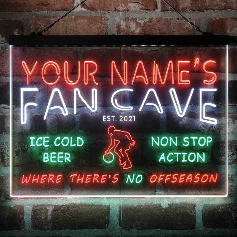 Personalized Basketball Fan Cave Deluxe App-Enabled 3-Color LED Light Sign - LED Gift Works
