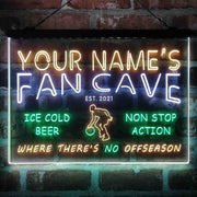 Personalized Basketball Fan Cave Deluxe App-Enabled 3-Color LED Light Sign - LED Gift Works