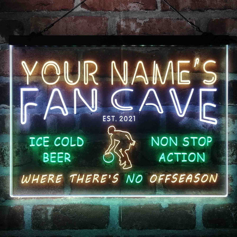 Personalized Basketball Fan Cave Deluxe App-Enabled 3-Color LED Light Sign - LED Gift Works