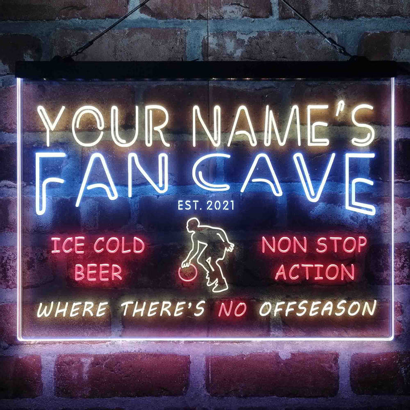 Personalized Basketball Fan Cave Deluxe App-Enabled 3-Color LED Light Sign - LED Gift Works