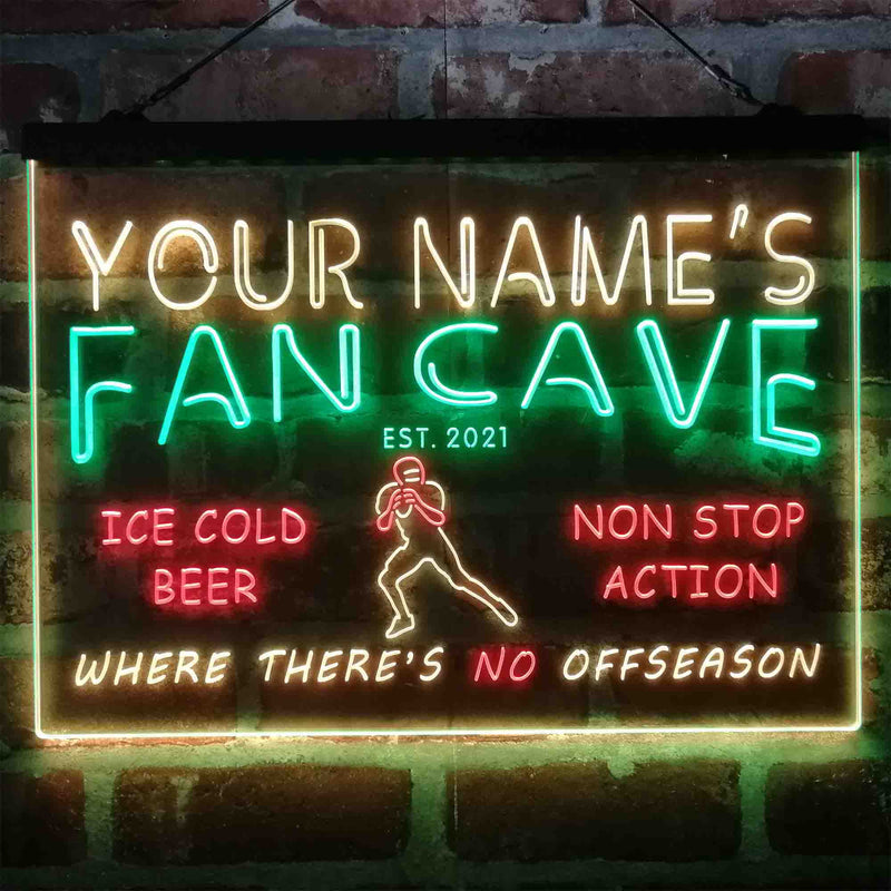 Personalized Football Fan Cave Deluxe App-Enabled 3-Color LED Light Sign - LED Gift Works