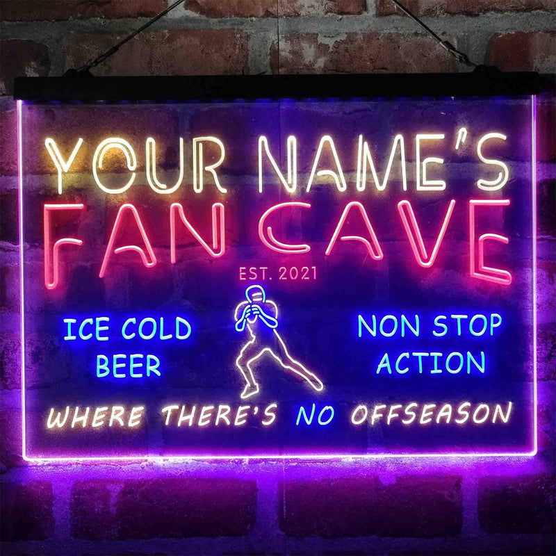 Personalized Football Fan Cave Deluxe App-Enabled 3-Color LED Light Sign - LED Gift Works
