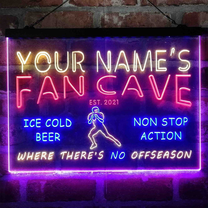 Personalized Football Fan Cave Deluxe App-Enabled 3-Color LED Light Sign - Way Up Gifts