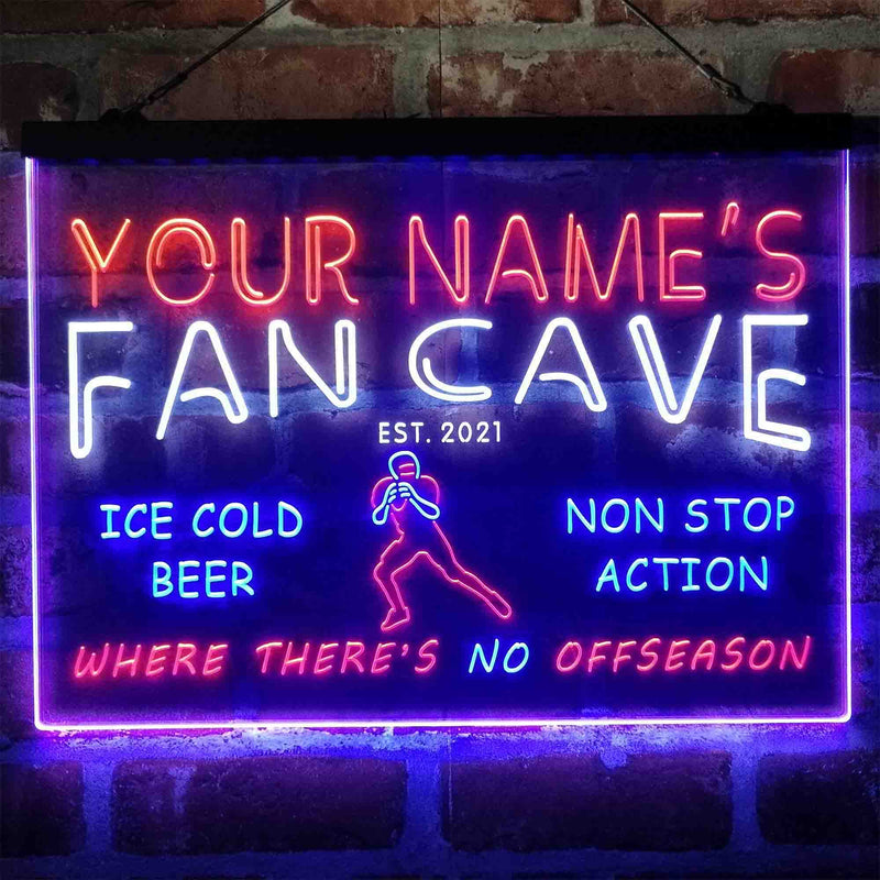 Personalized Football Fan Cave Deluxe App-Enabled 3-Color LED Light Sign - LED Gift Works