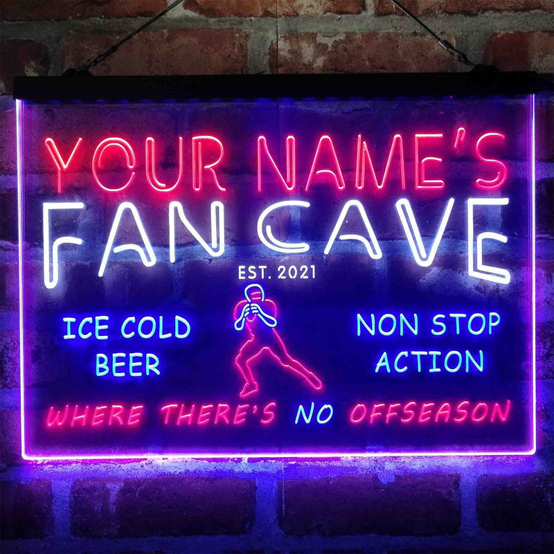 Personalized Football Fan Cave Deluxe App-Enabled 3-Color LED Light Sign - LED Gift Works