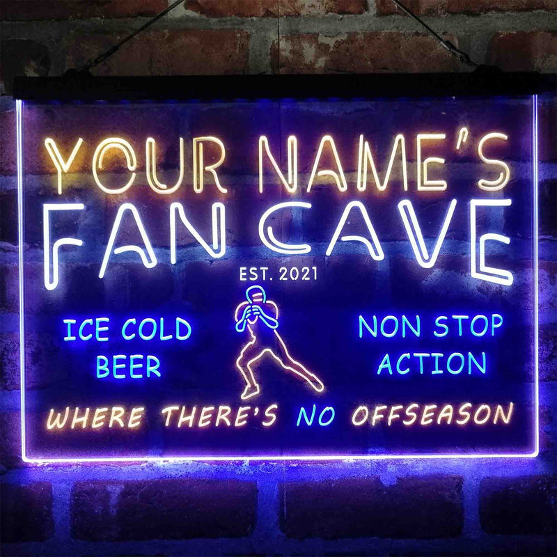 Personalized Football Fan Cave Deluxe App-Enabled 3-Color LED Light Sign - LED Gift Works