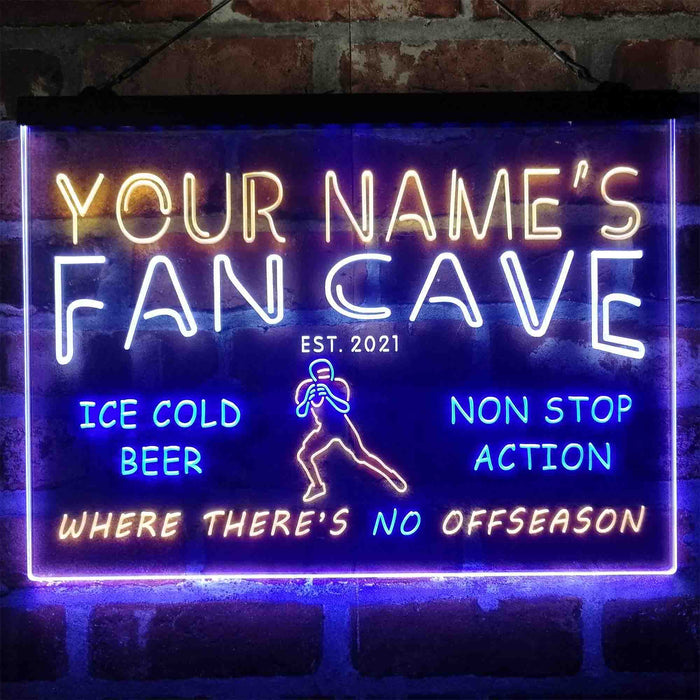 Personalized Football Fan Cave Deluxe App-Enabled 3-Color LED Light Sign - Way Up Gifts