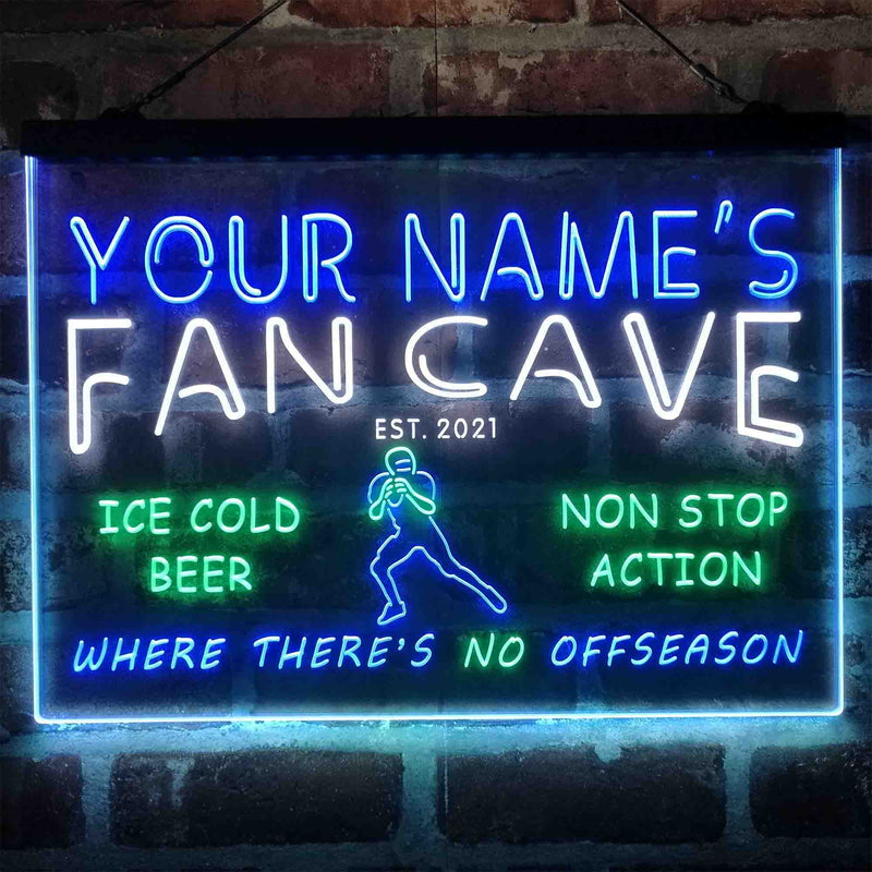 Personalized Football Fan Cave Deluxe App-Enabled 3-Color LED Light Sign - LED Gift Works