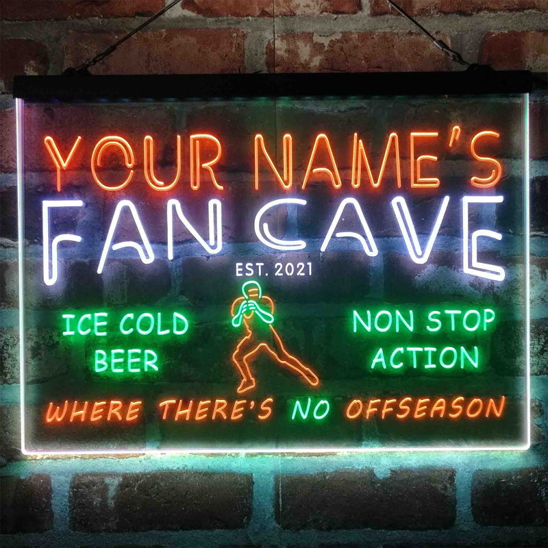 Personalized Football Fan Cave Deluxe App-Enabled 3-Color LED Light Sign - LED Gift Works