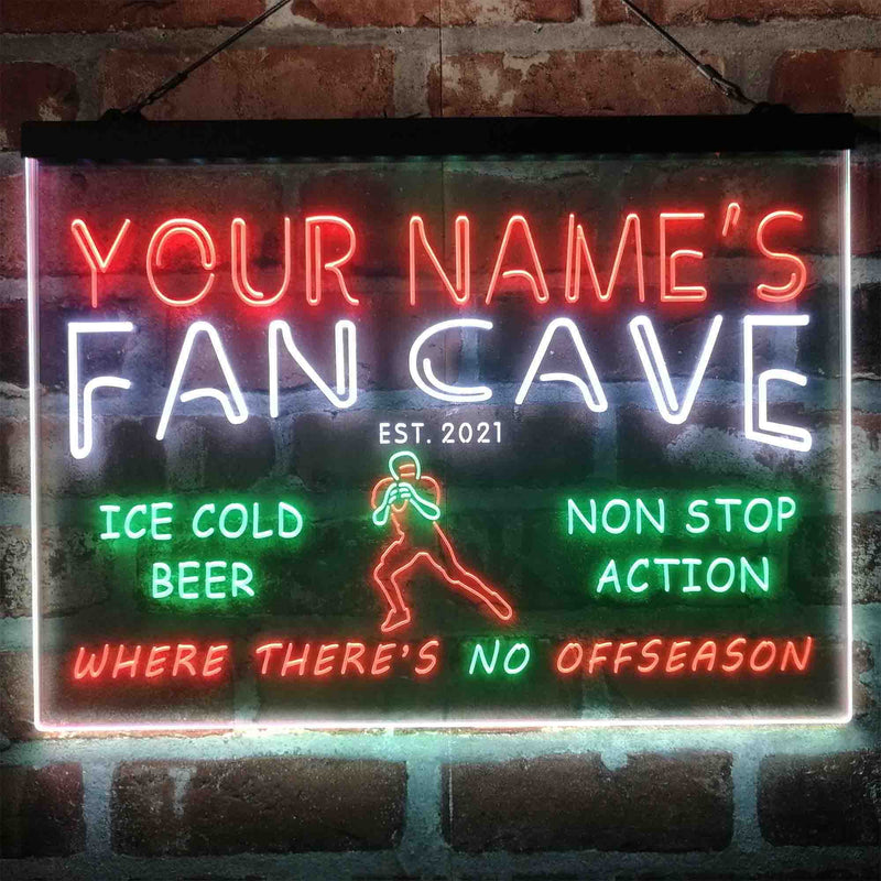 Personalized Football Fan Cave Deluxe App-Enabled 3-Color LED Light Sign - LED Gift Works