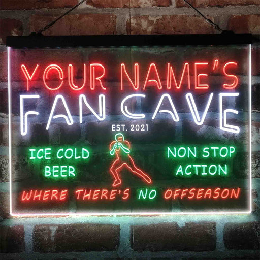 Personalized Football Fan Cave Deluxe App-Enabled 3-Color LED Light Sign - Way Up Gifts