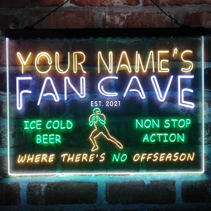 Personalized Football Fan Cave Deluxe App-Enabled 3-Color LED Light Sign - LED Gift Works