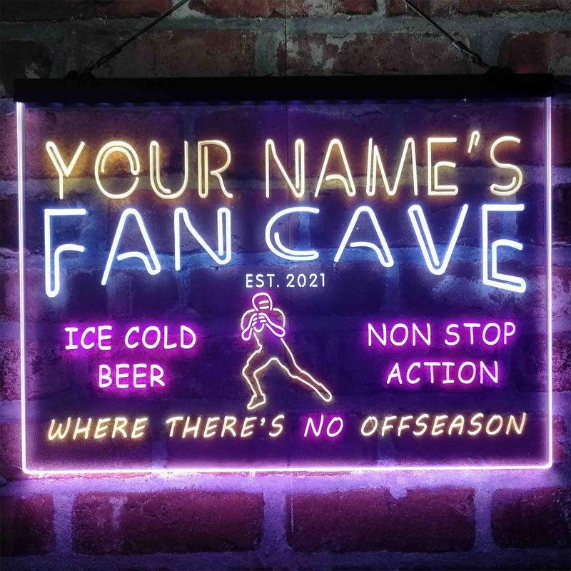 Personalized Football Fan Cave Deluxe App-Enabled 3-Color LED Light Sign - LED Gift Works