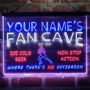 Personalized Football Fan Cave Deluxe App-Enabled 3-Color LED Light Sign - LED Gift Works
