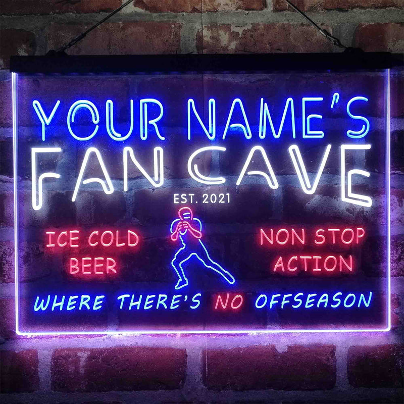 Personalized Football Fan Cave Deluxe App-Enabled 3-Color LED Light Sign - LED Gift Works