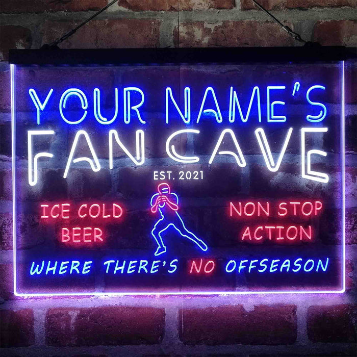 Personalized Football Fan Cave Deluxe App-Enabled 3-Color LED Light Sign - Way Up Gifts