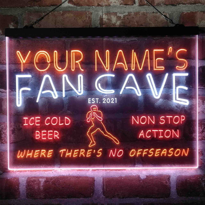 Personalized Football Fan Cave Deluxe App-Enabled 3-Color LED Light Sign - Way Up Gifts