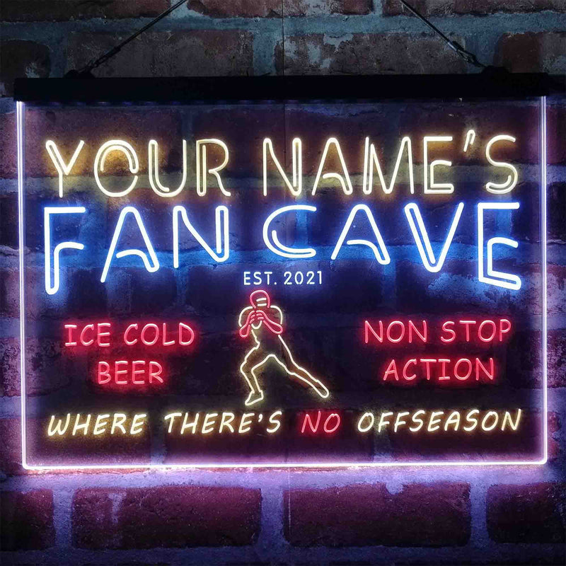 Personalized Football Fan Cave Deluxe App-Enabled 3-Color LED Light Sign - LED Gift Works