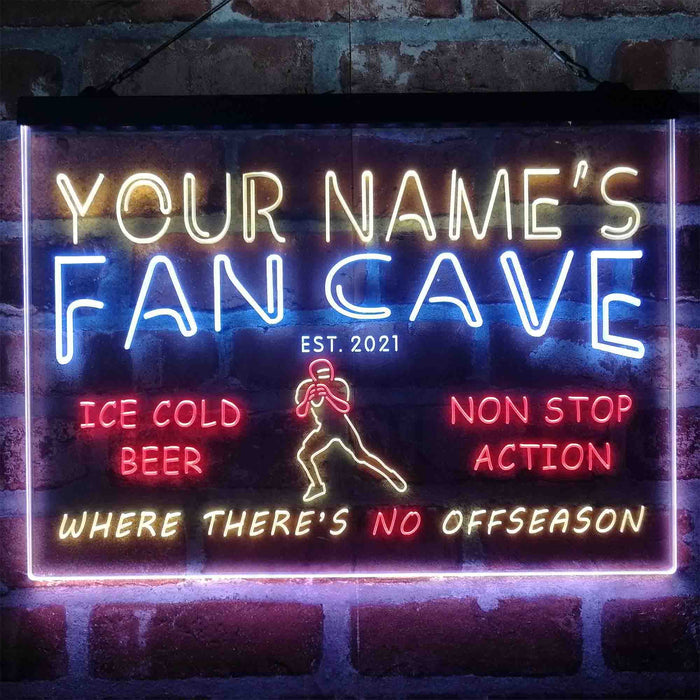 Personalized Football Fan Cave Deluxe App-Enabled 3-Color LED Light Sign - Way Up Gifts