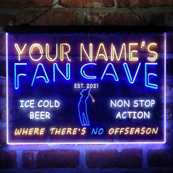 Personalized Golf Fan Cave Deluxe App-Enabled 3-Color LED Light Sign - Way Up Gifts