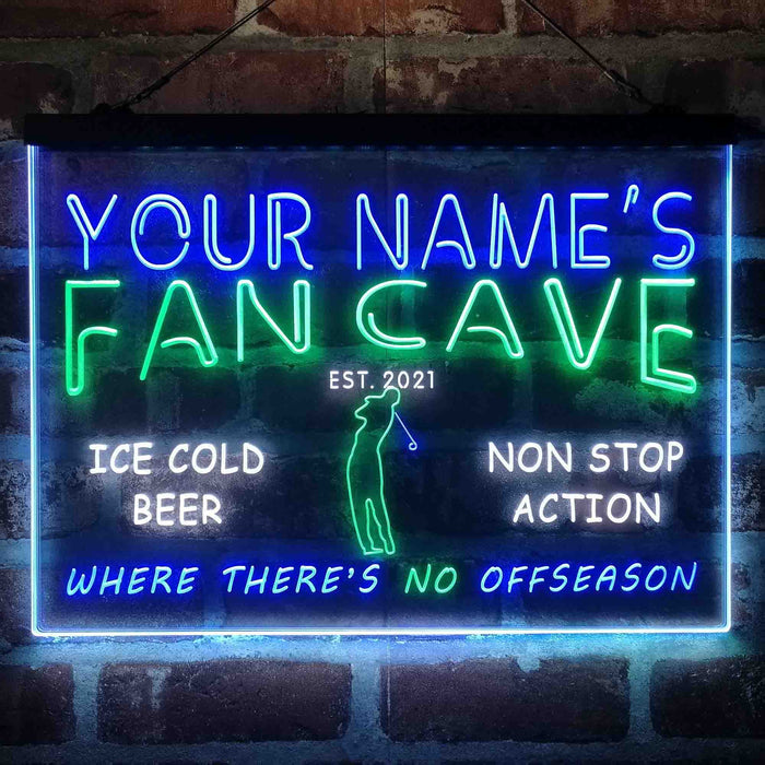 Personalized Golf Fan Cave Deluxe App-Enabled 3-Color LED Light Sign - Way Up Gifts