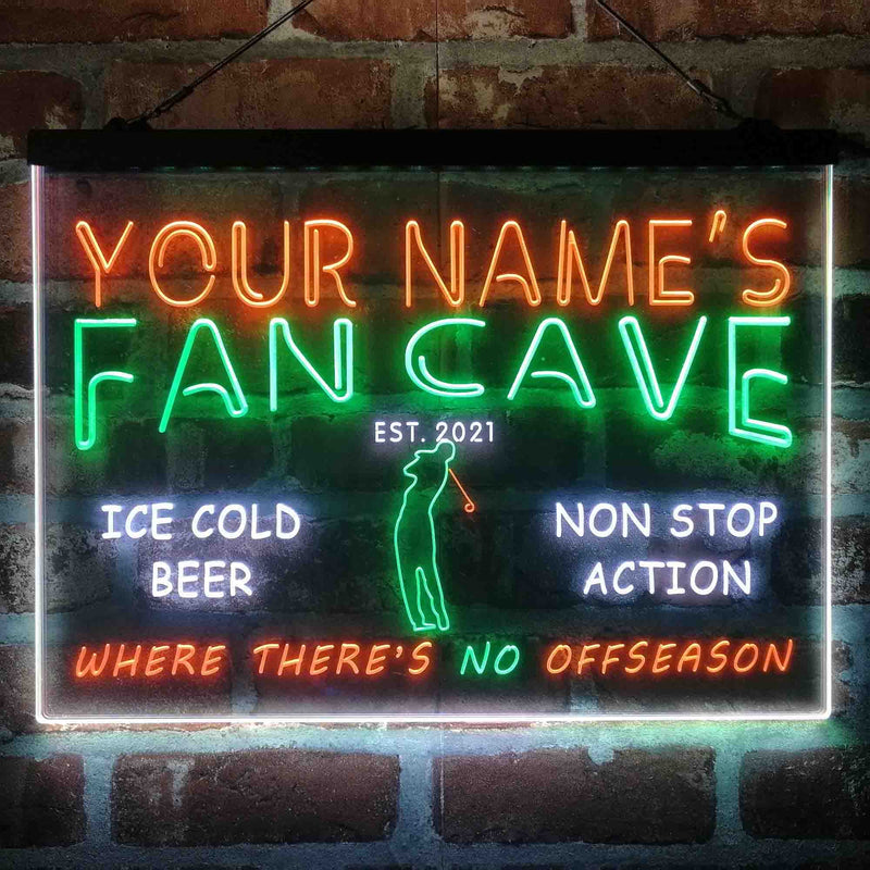 Personalized Golf Fan Cave Deluxe App-Enabled 3-Color LED Light Sign - LED Gift Works