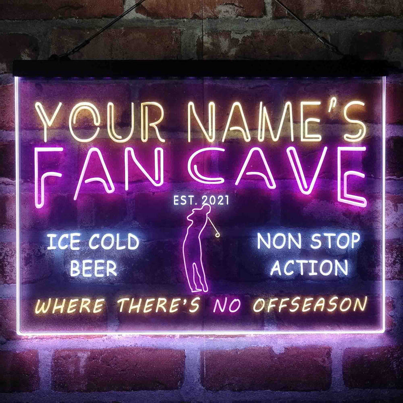 Personalized Golf Fan Cave Deluxe App-Enabled 3-Color LED Light Sign - LED Gift Works